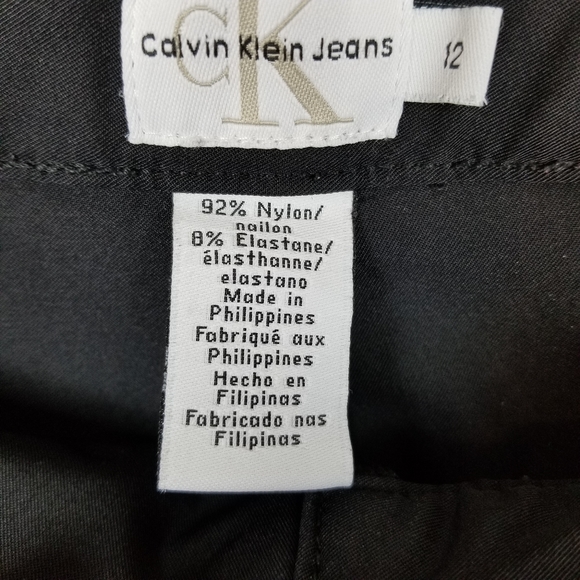 FIRM Calvin Klein Black Nylon Slacks size 12 - Picture 5 of 7
